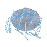 Maxbell Chinese Japanese Oiled Paper Umbrella Oriental Parasol for Stage Performance Light Pink and Blue