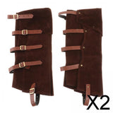 Maxbell 2xPirate Boot Covers Costume Accessories PU Cosplay Steampunk Boots Case Brown