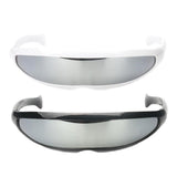 Maxbell 2x Futuristic Cyclops Silver Mirrored Sunglasses Monoblock Shield Glasses