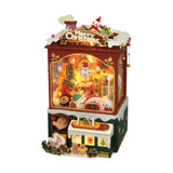 Maxbell DIY Christmas Bookend Kits DIY Miniature Dollhouse for Bookshelf Living Room