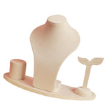 Maxbell Necklace Display Mannequin Jewelry Stand for Dresser Countertop Retail Store Beige
