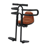Maxbell Bicycle Front Seat for Kids for 6 Months - 8 Years Old Mountain Bike Outdoor Brown with Armrests