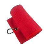 Maxbell Fold Golf Towel 30 Cmx30 cm Portable Outdoor Golfer Gift Golf Club Towel Red