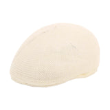 Maxbell Mesh Flat Cap Painter Hat Adults Headwear Summer Hat for Outdoor Travel Milky White