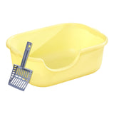 Maxbell Open Top Pet Litter Tray High Sided Splashproof Easy to Clean Litter Box Yellow