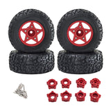 Maxbell 4Pcs RC Car Wheels and Tires Replace for 1/10 and 1/8 RC Car DIY Accessories red