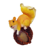 Maxbell Realistic Squirrel Figurine Garden Sculpture Decor Yellow Chinese Chestnut