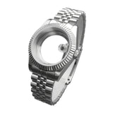 Maxbell Watch Case Shell Watch Band Versatile Direct Replaces for NH35 NH36 Movement 36MM Clear Bottom Magnifier