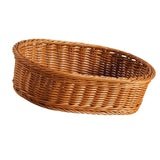 Maxbell Imitation Rattan Storage Basket Decor Woven Basket for Bedroom Bathroom Home 33cmx24cmx9cm