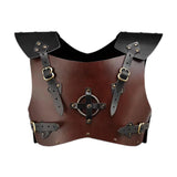 Maxbell Leather Chest Armour Costume Vest Armour for Halloween Easter Role Play Dark Brown