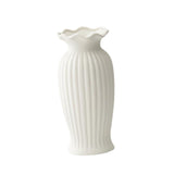 Maxbell White Ceramic Vase Stylish Floral Container for Coffee Table Entrance Office