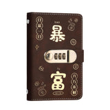 Maxbell Money Saving Binder Compact with Combination Lock with 100 Pieces Cash Envelops Brown