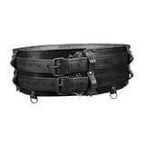 Maxbell Medieval Wide Waist Belt PU Leather Renaissances Belt for Stage Show Dress up Black