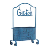 Maxbell Iron Planter Pot Planter Stand Metal Planter Basket for Garden Balcony Patio Blue