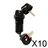 Maxbell 10xIgnition Key Scooter ATV Moped Kart Electric Motorcycle Switch Lock 4 Wire