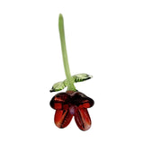 Maxbell Mini Glass Flower Creative Floral Figurine for Women Girls Mother's Day Room Red