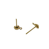 Maxbell 100x Earrings Ear Stud Pin with Loop & Ball DIY Findings Light Gold 12x6mm - Aladdin Shoppers