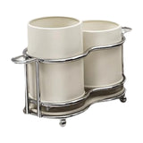 Maxbell Utensil Holder Metal Drainage Box Cutlery Holder for Party Dinner Table Cafe Height Short White