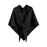 Women Shawl Wrap Shoulder Top Soft Sweater Shawl Scarf Cozy with Loop Winter Black