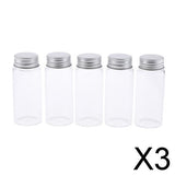 Maxbell 3x5Pcs Refillable Glass Makeup Bottles Cosmetic Pills Storage Containers 70ml