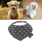 Maxbell Maxbell Dogs And Cats Cute Cotton Collor Neck Bandana with Dot Pattern-Gray (S)