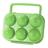 Maxbell 6 Grid Eggs Storage Box Dispenser Eggs Container for Home Backpacking Hiking Green