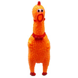 Maxbell Maxbell Small Screaming Rubber Chicken Squeaky Pet Tough Dog Chew Treat Toy Orange