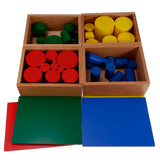 Maxbell Maxbell Beechwood Montessori 4 Sets Knobless Cylinders Kids Childrens Educational Toy