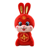 Cute Rabbit Plush Toy Desk Ornament Soft for Spring Festival Holiday Decor 26CM