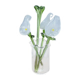 Maxbell Glass Flowers Figurine with Vase Bouquet Gift for Girlfriend Mom Anniversary Lily