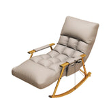 Maxbell Reclining Rocking Chair for Living Room, 5-Level Adjustable, Tech Fabric, 150kg Gold Leg White