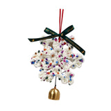 Christmas Yarn Snowflake with Metal Bell Xmas Pendant for Table Centerpieces Style C