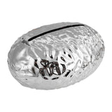 Maxbell Tissue Box Holder Egg Shaped Novelty Sturdy Stylish for Hotel Bathroom Decor Argent