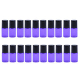 Maxbell Maxbell 20 Pieces Empty Glass Roll On Bottles for Essential Oil Perfume 3ML Purple