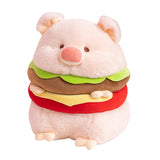 Hamburger Plush Toys Creative Realistic Hugging Pig Pillow Animals Plush Toy 35cm