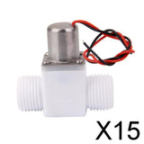 Maxbell 15xPlastic Toilet Closestool 20mm Male Thread Bi-stable Pulse Solenoid Valve