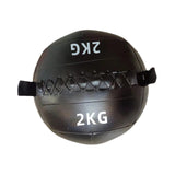 Maxbell Soft Medicine Ball PU Leather for Core Strength Cross Training Weightlifting Black 2 KG