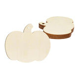 Maxbell 5 Pieces Pumpkin Wooden Cutouts Wooden Pumpkins Ornaments to Paint for Party Style B