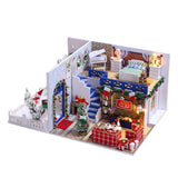 Maxbell 1:24 DIY Miniature Dollhouse Dolls House Kids Toy Gift - Blue Christmas