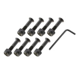Maxbell 2x8x Longboard Skateboard Wheel Repair Hardware Screws with Wrench 1'' Black