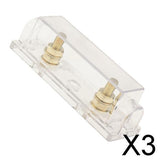 Maxbell 3xWaterproof Car Audio Stereo 0 2 4 Gauge Inline ANL Fuse Holder Clear Box