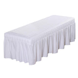 3xMassage Cosmetic Table Valance Sheet Cover with Hole White-190x80cm