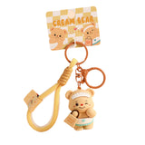 Maxbell Bear Keychain with Lanyard Purse Charm Backpack Keychain for Men Women Girls B