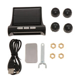 Maxbell Aftermarket Tire Pressure Monitoring System TPMS Solar Power Universal Wireless + 4 External Sensors Real-time Display - Aladdin Shoppers