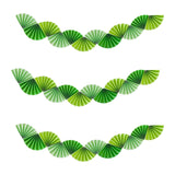 Maxbell 3Pcs Paper Fans Garland Banner Background for Wedding Bachelorette Valentine Green