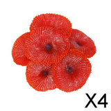 Maxbell 4xArtificial Coral Plant Fake Soft Ornament Decor For Aquarium Fish Tank Red