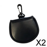 Maxbell 2xProtable Towel Cloth Lined Pocket Golf Ball Cleaner Washer Pouch Black