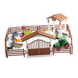 Maxbell Mini Barn Farm Toys Playset Fence Farm Playset for Boys Girls 3-12 Years Old Style A