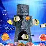 Maxbell Maxbell Aquarium Fish Tank Resin Moai Shape House Ornament Cave Landscape Decoration