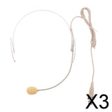 Maxbell 3xDouble Earhook Wired Headset Headworn Microphone Beige XLR 3Pin